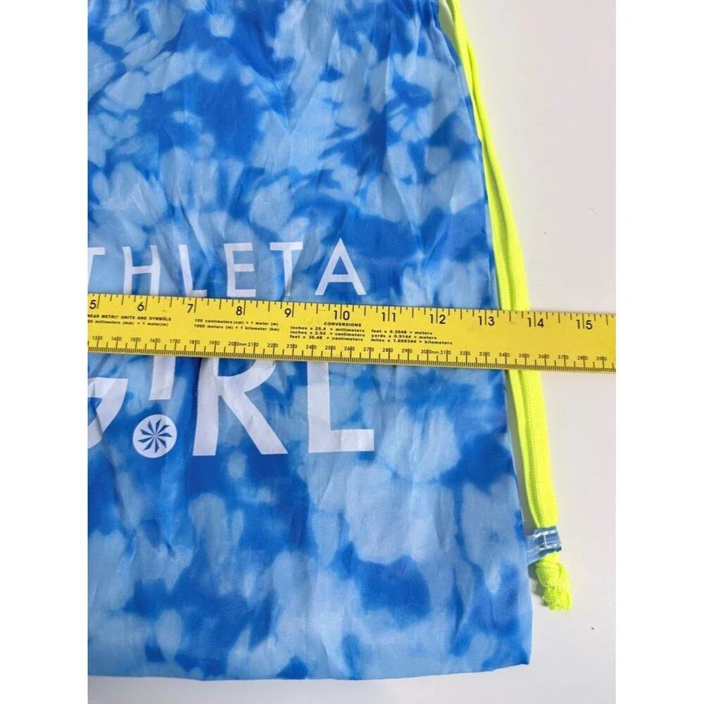 Athleta Girl Blue Tie-Dye Drawstring Backpack Bag